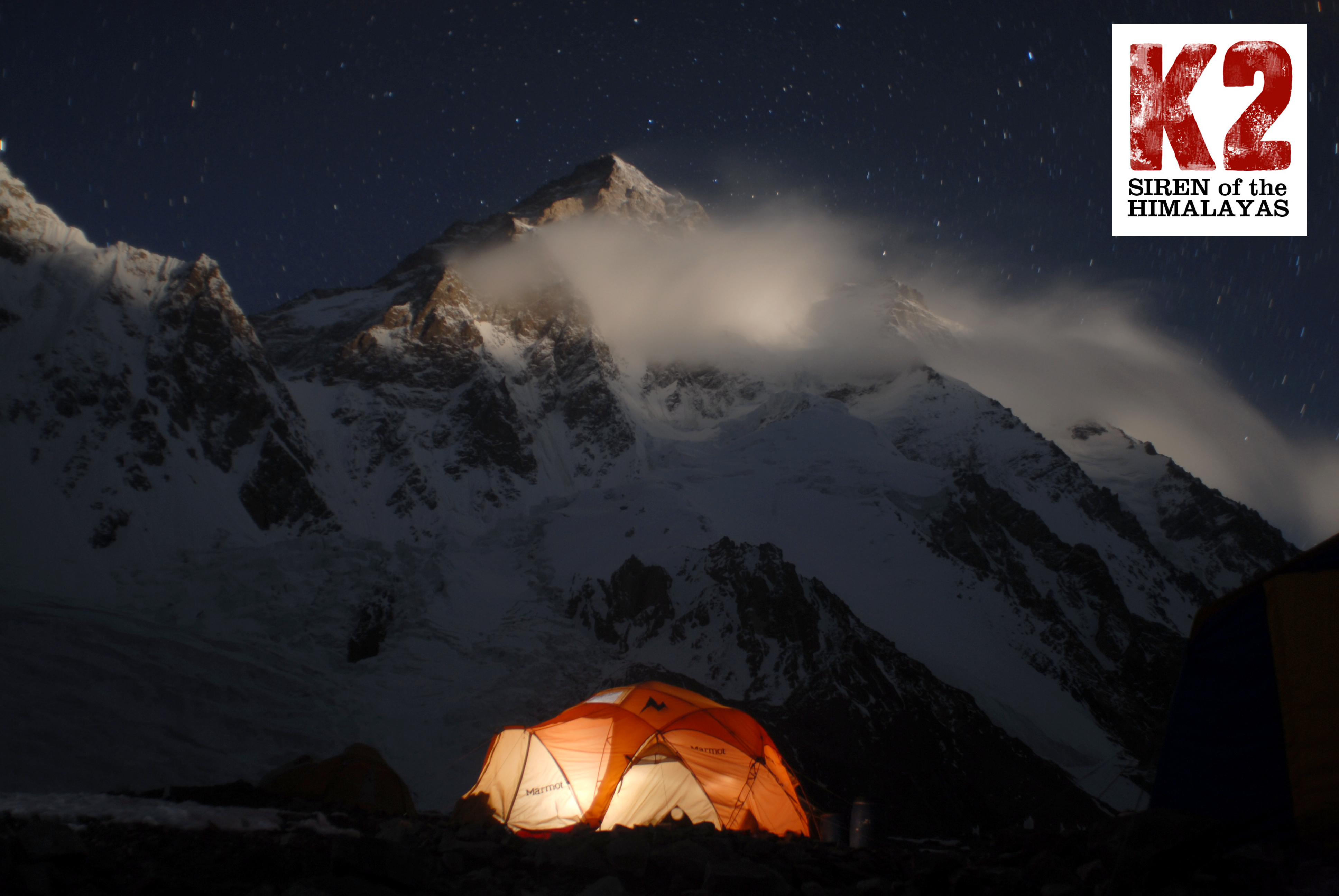 Camping below the summit of K2